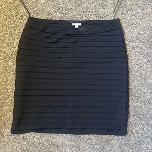 Black Mini Ribbed Pencil Skirt for Night Out